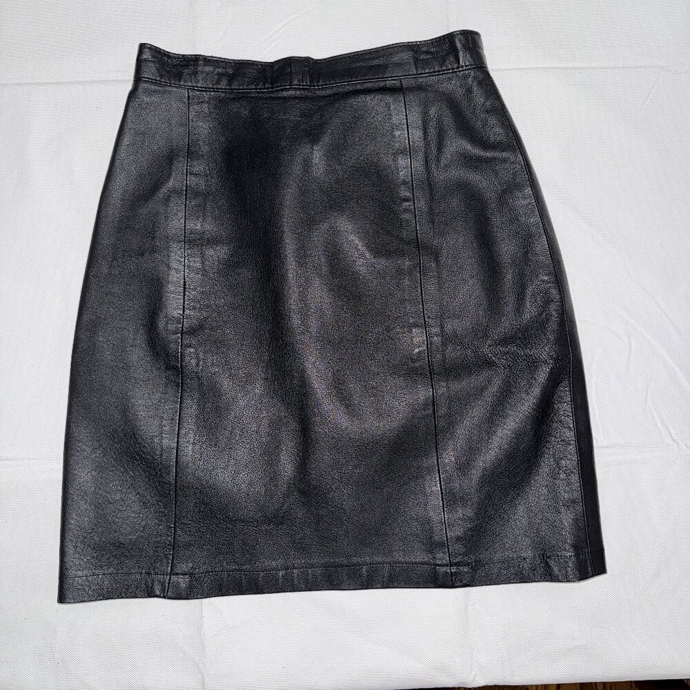 Vintage Wilsons Leather Black Pencil Skirt 8